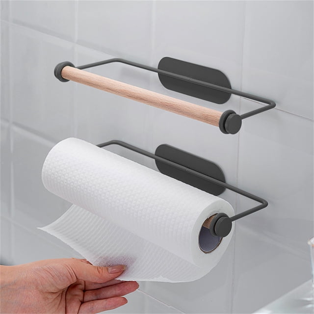 Oleegame 1PC Spoon And Lid Rest Paper Rack Paper Absorbent Rack Rack Roll Rag Plastic Wrap Wrought Multifunctional Kitchen,Dining & Bar Black