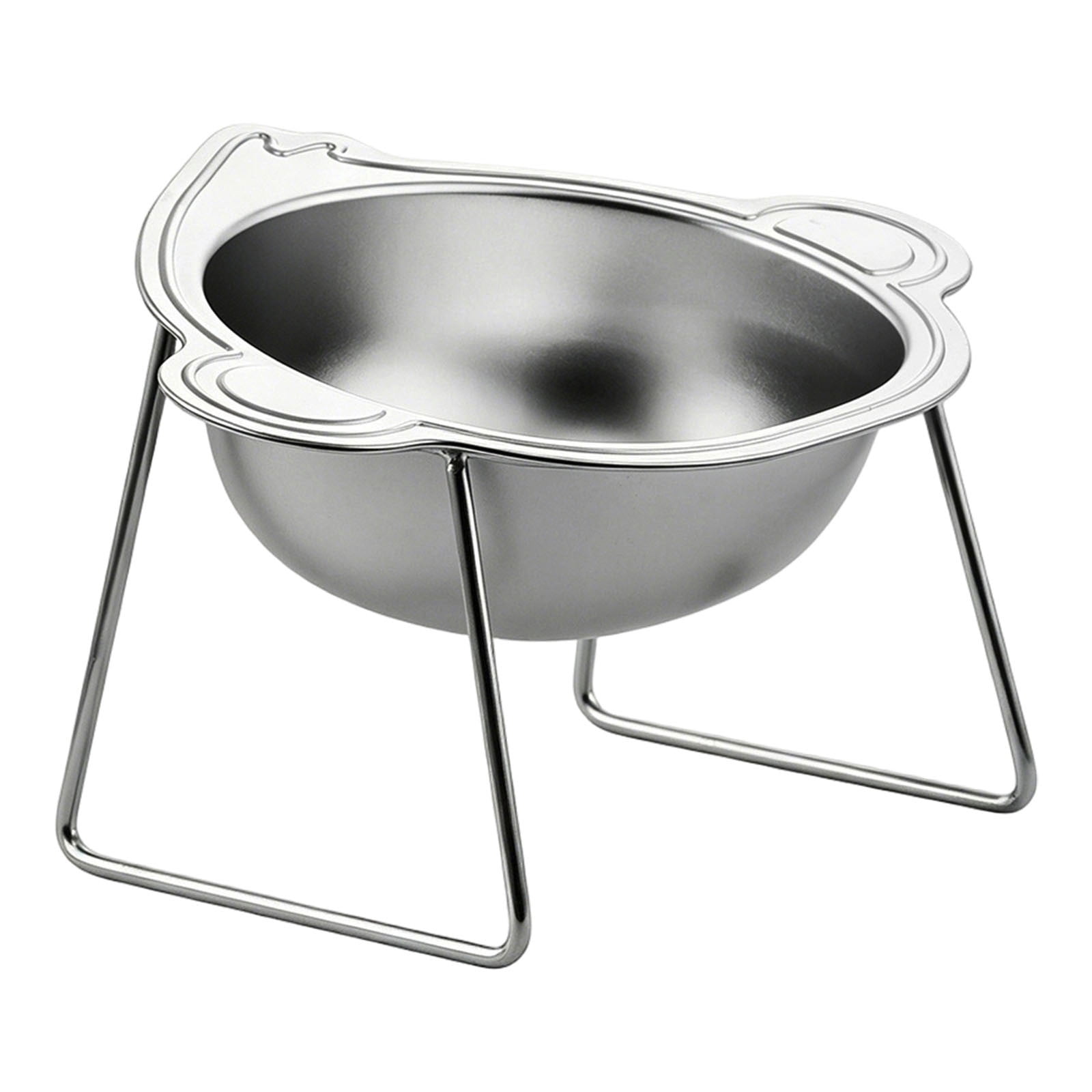 Elevated Inclined Stainless Steel Pet Bowl Raised Non Base Food Water Feeding Dish Easy Clean Anti Tilt Design for Cat Small Dog Silver