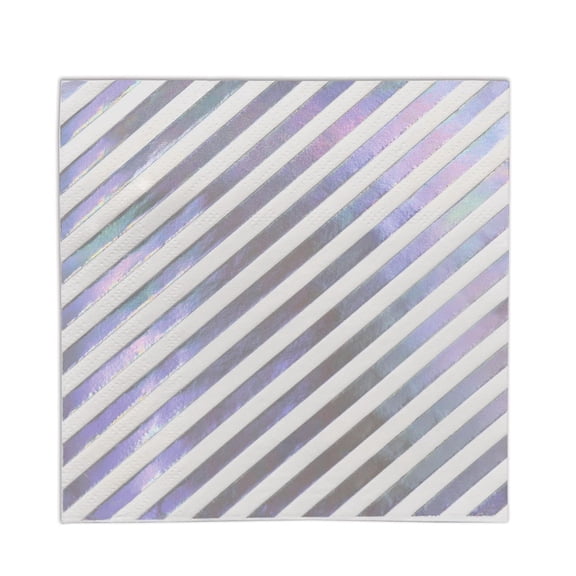 192 Pack Bulk Iridescent Stripes Party Luncheon Napkins