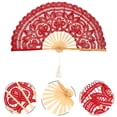 thumbnail image 2 of BRIGHTFUFU Lace Hollow Out Vintage Hollow Fan Fan Fan de la Corte Europea Vintage, 2 of 7