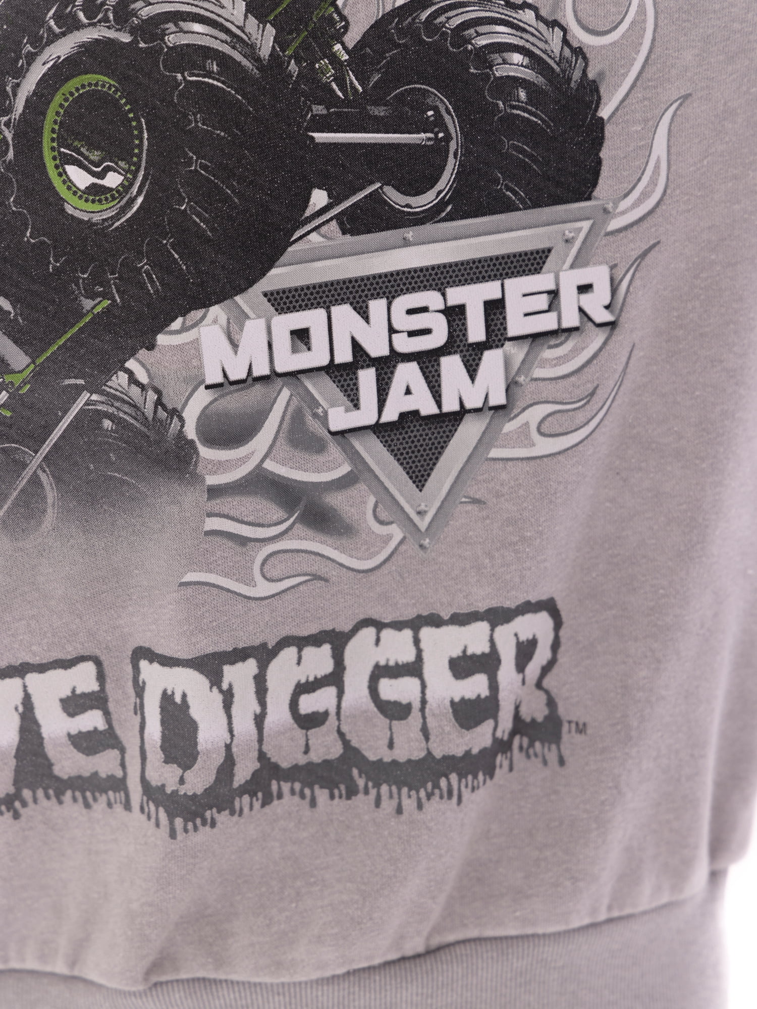 Monster Jam Boys' Grave Digger Graphic Mineral Wash Hoodie Sweatshirt with Long Sleeves, Sizes 4-18