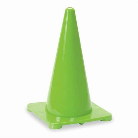 Traffic Cone, Polyethylene, Non-Reflective, 18 in Height, 1.5 lb, Green