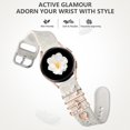 thumbnail image 6 of Comvin Flower Engraved Band for Samsung Galaxy Watch 7 Band/Watch 6 5 4 40mm 44mm/Watch 6 4 Classic Band 42mm 46mm 43mm 47mm/Galaxy Watch 5 Pro Band 45mm, with Decorative Charms Accessories Women, 6 of 7