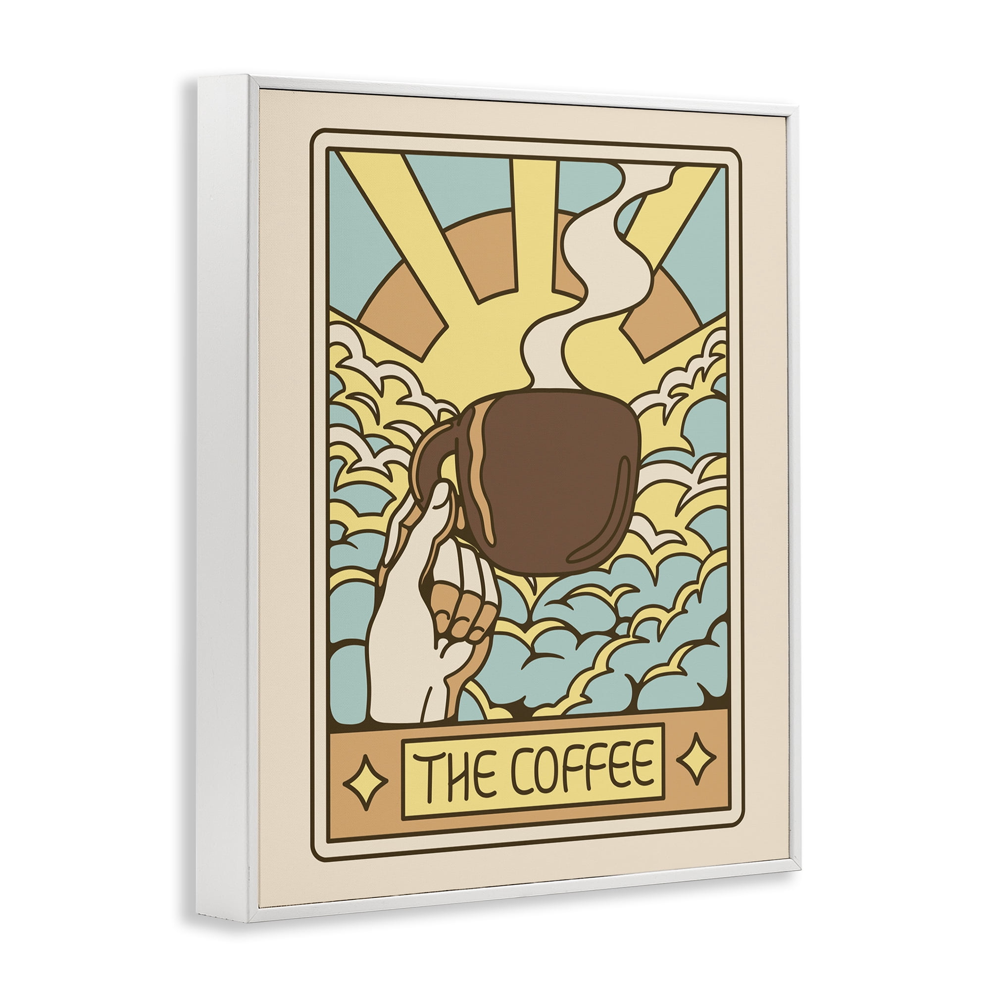 Stupell Industries The Coffee Muted Tarot White Framed Giclee Art, design by Tobe Fonseca