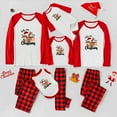 thumbnail image 2 of Family Matching Christmas Pajamas with Red Plaid Pants and Holy Cow Design, Sizes NB to 6XL with Pet Outfit, 2 of 7