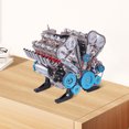 thumbnail image 3 of Modelo de motor de coche de resina de simulación, adorno de motor doméstico, decoración del hogar (8 cilindros), 3 of 7
