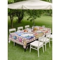 thumbnail image 3 of Outdoor Tablecloth with Umbrella Hole and Zipper, Bunny Gnomes Easter Rectangle Table Cloth 60x84 Inch Waterproof Tablecloth, Eggs Brown Checkered Farmhouse Picnic Table Cover for Patio Camping, 3 of 7