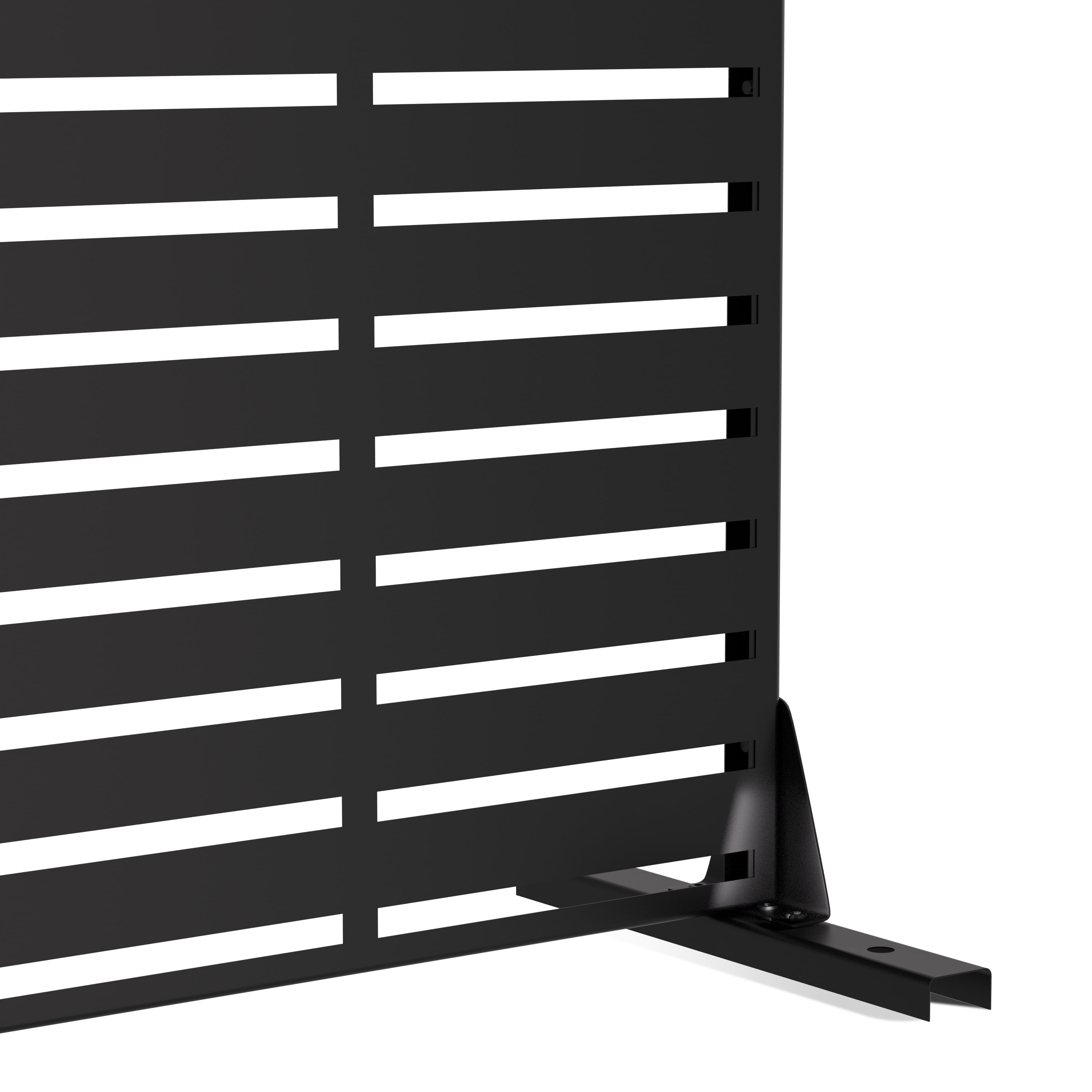 MAYEERTY 72"x47" Outdoor Privacy Screen with Stand Adrian Metal Balcony Decorative Screen,Black