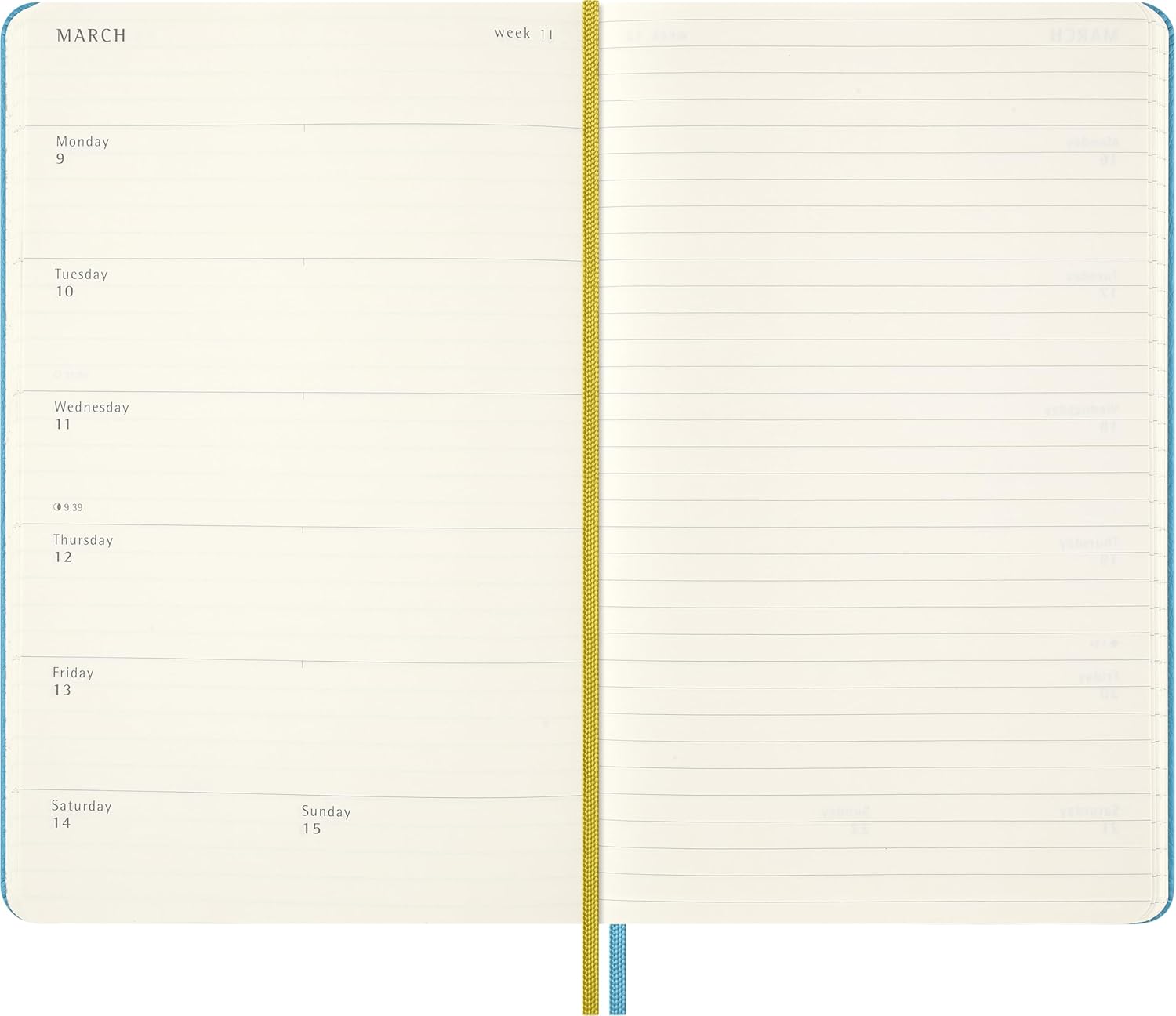 Moleskine Limited Edition Peanuts 'Charlie & Lucy' 18 Month 2025-2026 Weekly Planner, Hard Cover, Large (5" x 8.25"), Reef Blue, 208 pages