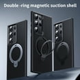 thumbnail image 3 of for Samsung Galaxy S23 Carbon Fiber Case, Luxury Slim Thin Magnetic Double Ring Stand Anti-Fall Soft Frame with Magsafe Lightweight Shock-Absorbent Back Case for Samsung Galaxy S23, Silver, 3 of 6