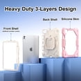 thumbnail image 2 of Dteck for iPad Pro 11 Case 5th Generation (M4) 2024 Case,360°Rotatable Kickstand,Kids Shockproof Cover with Pencil Holder & Shoulder Strap Case, Rosegold, 2 of 8