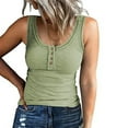 thumbnail image 2 of Summer Sleeveless Top For Women Casual Slim Solid Color Buttons Pullover Vest Ladies Loose Beach Camisole Top, 2 of 7