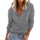 thumbnail image 2 of Moda mujer Casual invierno sólido manga larga botón bolsillo sudadera con capucha Fridja  bvmnju6478, 2 of 6