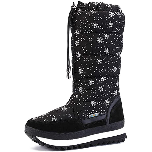 ZECATL Women's Winter Waterproof Fur Lined Frosty Snow Boots