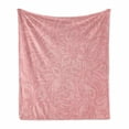 thumbnail image 1 of Peach Soft Flannel Fleece Throw Blanket, Floral Arrangement with Wildflowers and Leaves Abstract Valentines Day Inspired Art, Cozy Plush for Indoor and Outdoor Use, 50" x 70", Pale Pink, by Ambesonne, 1 of 6
