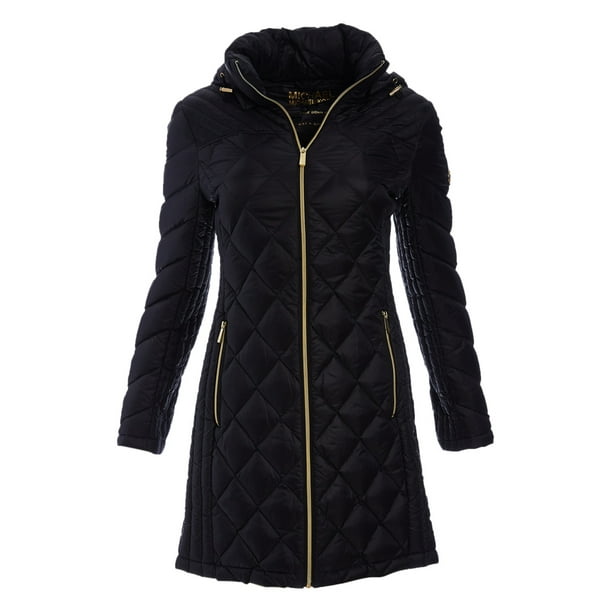 michael kors black taped sleeve coat