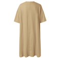 thumbnail image 5 of Sngxgn Women's V Neck Swing Ruffle Long Sleeve Mini Dress(Khaki,XL), 5 of 5