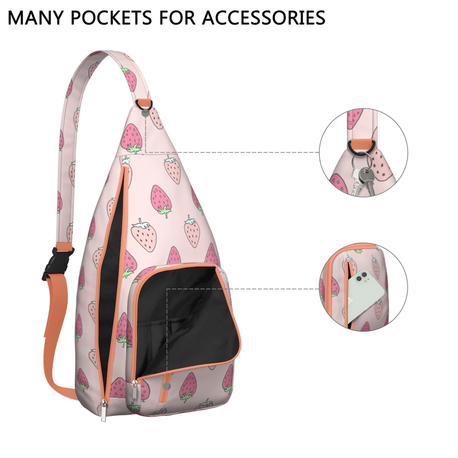 Fruity Strawberry Lover Fanny Pack – Water-resistant & Compact, Cute Berry Print, Perfect for Concerts, Travel & Outings