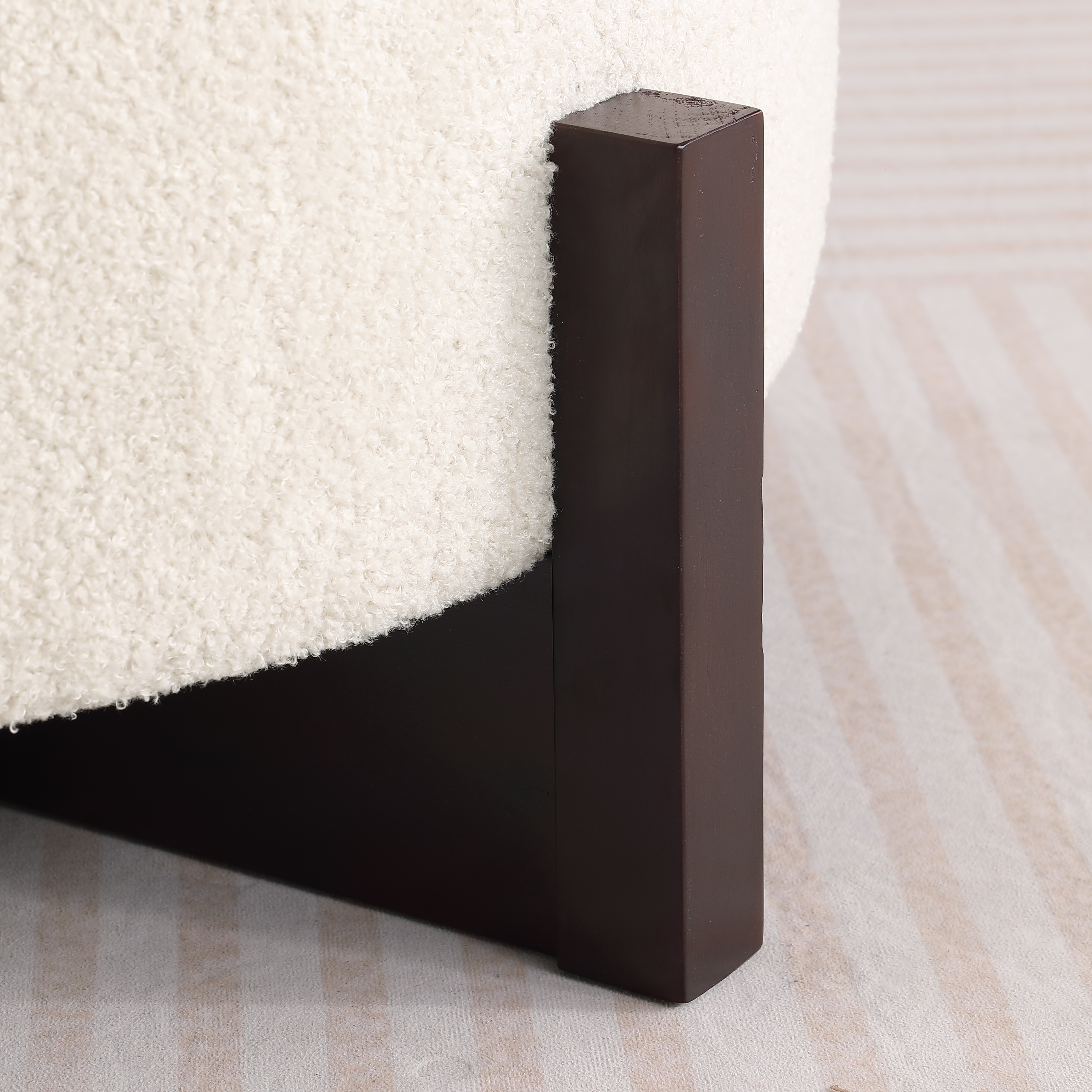 Chenille Fabric Square Ottoman, Plush Button-Tufted Accent Piece Perfect as a Footrest or Extra Seating, Complements Modern and Sectional Sofas, Beige (29"L x 29"W)