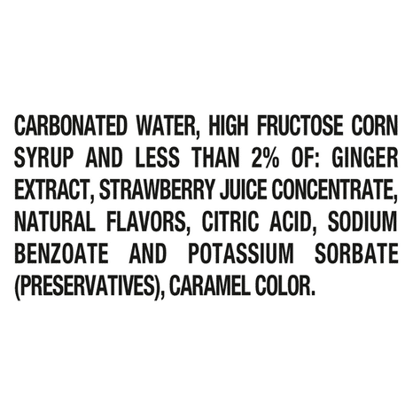 Canada Dry Strawberry Fruit Splash Ginger Ale, 12 fl oz Cans, 24 Pack