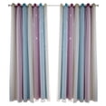 thumbnail image 1 of Cortinas de gasa con diseño estelar degradado en tono morado, par de piezas, medidas 100x130 cm, 1 of 6