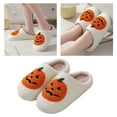 thumbnail image 2 of Winter Non Slip Rubber Soles Spooky Slippers Gifts Pumpkin Slipper, Spooky Slides Slippers, 2 of 19