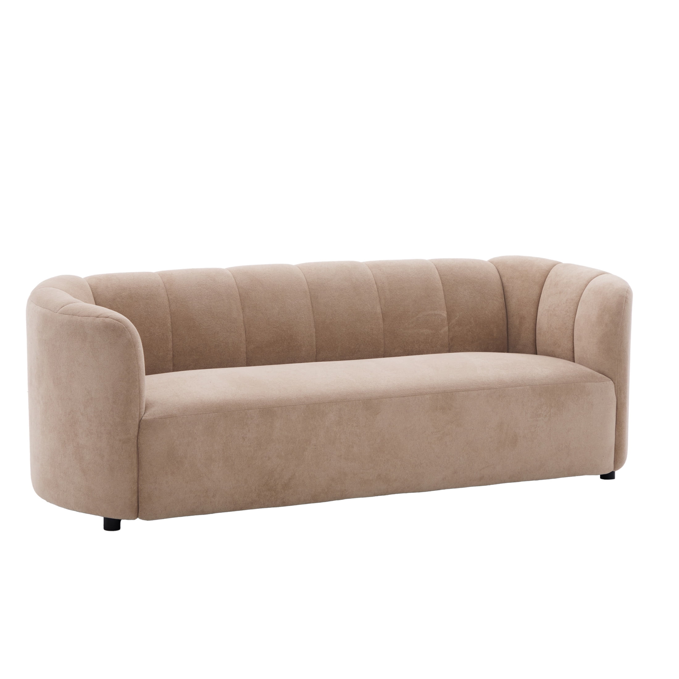 Christopher Knight Home 80" Modern Curved Velvet Sofa, Upholstered Couch with 3 Seats, Nomad