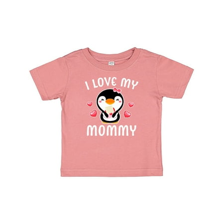 

Inktastic I Love My Mommy with Cute Penguin and Hearts Gift Baby Girl T-Shirt