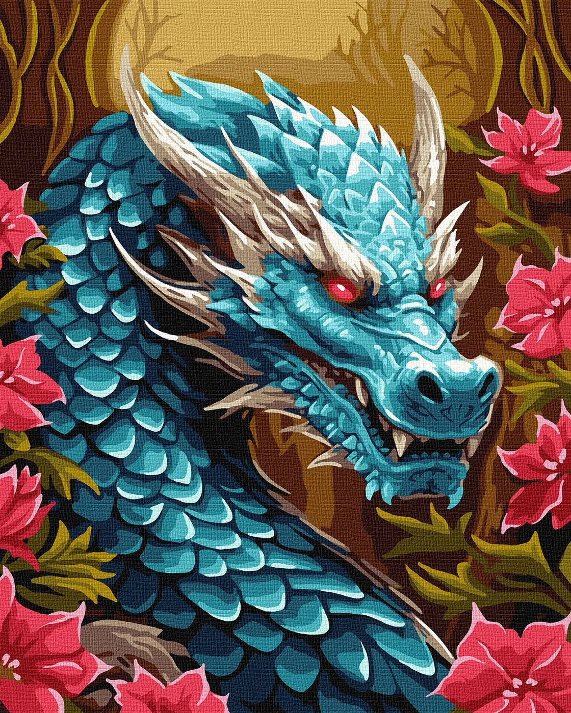 Painting by Numbers kit The mighty dragon with extra metallic paints KHO5114