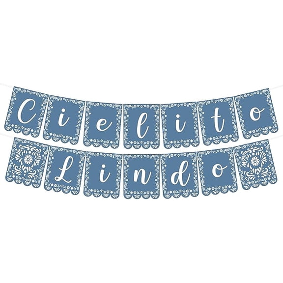 Cielito Lindo Banner Blue Cielito Lindo Party Decorations Papel Picado Baby Shower Banner for Boys Baby Shower Mexican Cinco De Mayo Fiesta