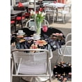 thumbnail image 5 of Outdoor Tablecloths with Umbrella Hole & Zipper, Black Spring Floral Round Tablecloth 54 Inch, Elegant Flowers Farmhouse Botanical Waterproof Table Cloth, Patio/Pool/Picnic Table Covers, 5 of 8