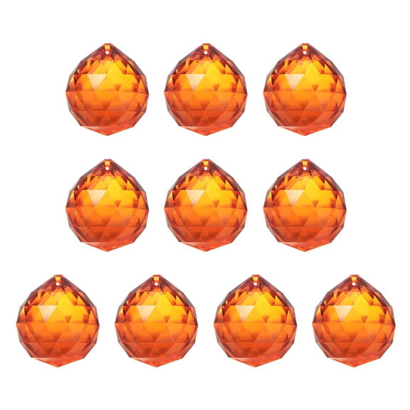 Uxcell Crystal Ball Prisms, Sun Catcher Hanging Prism Sun Catcher Pendant 18mm / 0.71Inch & 10 Pack & Orange Red-Fitting for (Outdoor/Indoor/Windows/DIY Decor/Feng Shui/Chandelier)