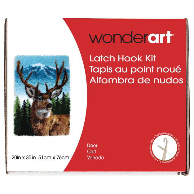 WonderArt® 27 x 40 Latch Hook Kit, Lion, Acrylic Yarn Cotton Canvas 