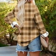 thumbnail image 5 of Qepwscx Womens Long Sleeve Shirts Tops for Women V Neck Plaid Print Casual Blouses Going Out Tops Graphic Tees Spring Fall Top Basic Loose Fits Business Tshirts for Women S-XXXL, 5 of 6