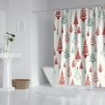 thumbnail image 4 of Rideau de Douche pour Salle de Bain Rouge Vert Sapin de Noël Rideaux de Douche Imperméables Frais Crochets de Rideau de Bain Inclus,72x72 Pouces, 4 of 5