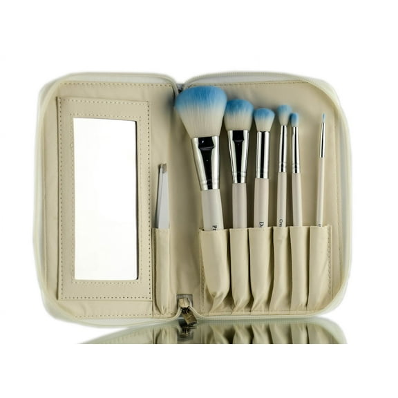 Crown Brush White 7pc HD Set w/ Mirror and Tweezer - Option : Set 615