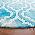 thumbnail image 4 of Safavieh Dip Dye Jolyon Geometric Wool Area Rug, Turquoise/Ivory, 5' x 5' Round, 4 of 12