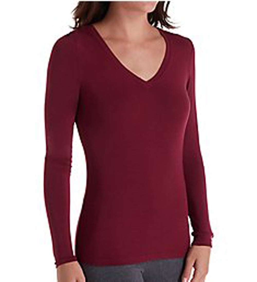 Climat droit Cuddl Duds Stretch Polaire à Manches Longues Ras Du Cou Noir Top Shirt pouce
