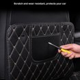 thumbnail image 4 of Kenally Alfombrillas antipatadas de cuero para coche, funda protectora de medio paquete para respaldo de asiento, organizador con bolsillos de Ventana automotriz línea roja Kenally VI022680-01, 4 of 6