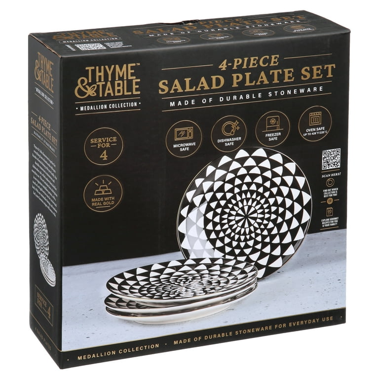 Thyme & Table Dinnerware Black & White Medallion Stoneware, 12 Piece Set -  Walmart.com
