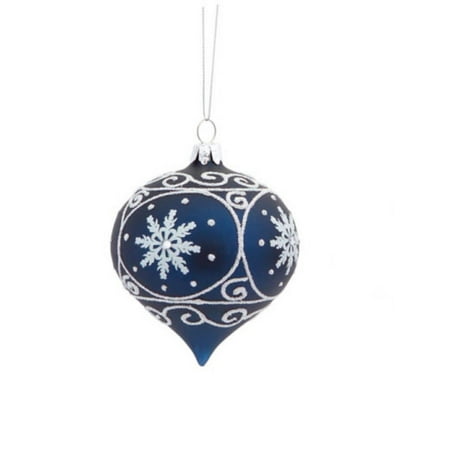 35 matte navy blue glass onion shaped christmas ornament with white glitter designs - Navy Blue Christmas Ornaments 35 matte navy blue glass onion shaped christmas ornament with white glitter designs - Navy Blue Christmas Ornaments