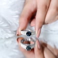 thumbnail image 5 of Rosec Jewels Natural London Blue Topaz Engagement Ring with Side Stones - 2 Carat - AAA Quality - Jewelry Box Included, 925 Sterling Silver, US 4.00, 5 of 8