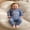 Blue, variant on Baby Boy Fall Outfit Crew Neck Long Sleeve Romper and Pants