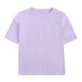 thumbnail image 2 of shoper Toddler Girl Shirts Summer Tops Solid Color Soft Cotton T-Shirts for Boys and Girls Short Sleeve Crew Neck Preppy Clothes Girls' Tops, Tees & Blouses Purple 80, 2 of 5