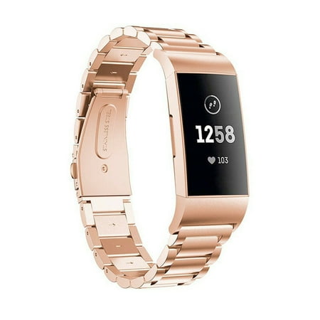 charge fitbit metal band strap stainless steel bands replacement classic straps gold wristband compatible released se rose accessories positive link