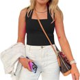 thumbnail image 4 of Summer Sleeveless Square Neck Solid Color Slim Fit Tank Tops, 4 of 6