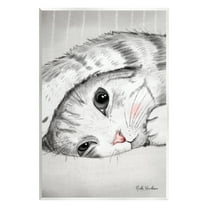 Stupell Industries Sleepy Cat Portrait Animals & Insects Painting Unframed Art Print Wall Art, 13 x 19