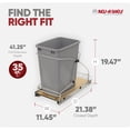 thumbnail image 3 of Rev-A-Shelf Single 35 qt. Pullout Trash Container, Gray, 54WC-1535SC-17-1, 3 of 10