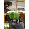 thumbnail image 5 of Square Outdoor Tablecloth With Umbrella Hole And Zipper– Happy St. Patrick's Day Waterproof Patio Table Cover for Party, Picnic, Backyard, 60"x60" , Dachshund Fourleaf Clovers White, 5 of 8
