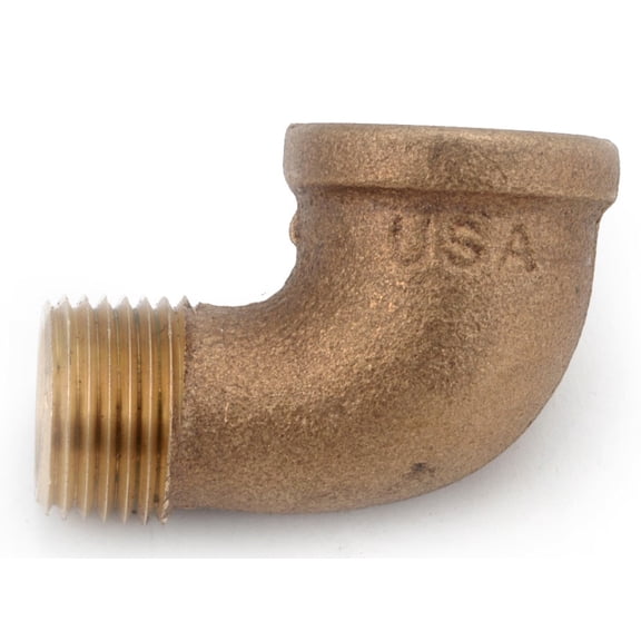 Anderson Metals 738116-12 Street Pipe Elbow, 3/4 in, FIP x MIP, 90 deg Angle, Brass, Rough, 200 psi Pressure